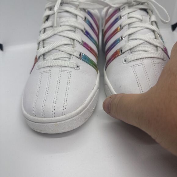 K-Swiss Court Pro II CMF sneakers with a white and pastel rainbow Women’s Size 9 - Picture 6 of 8